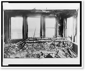 Historic Architecture - Interior view of room gutted by fire, 1911