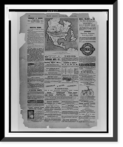 Page of advertisements and a cartoon from Frank Leslie's illustrated newspaper, Antique Wall Art