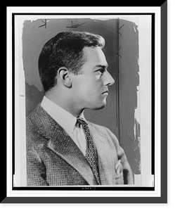 Historic Framed Print, [Frederic Prokosch, head-and-shoulders portrait, facing right],  17-7/8" x 21-7/8"