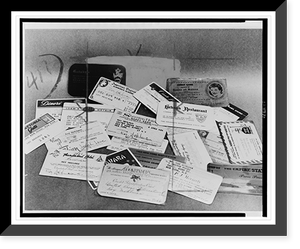 Assortment of credit cards, mostly from restaurants and hotels, Historic Reproduction