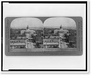 Vintage Building Photo - Looking down Main Street from Skyscaper
