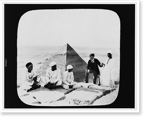 Antique Photo Print - Five on top of the Great Pyramid