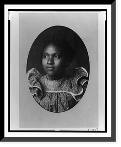 African American woman, head-and-shoulders portrait, facing left, Antique Print