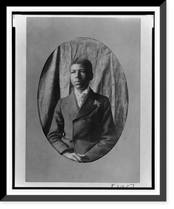 Historic Framed Print, [Young African American man, half-length portrait, seated facing slightly left],  17-7/8" x 21-7/8"