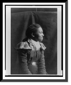 Historic Framed Print, [African American woman, half-length portrait, seated, right profile],  17-7/8" x 21-7/8"