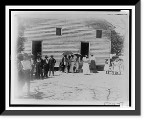 African Americans standing outside of a church, Vintage Poster