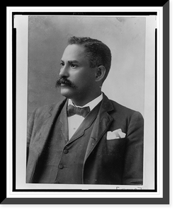 Historic Framed Print, [African American man, half-length portrait, facing left],  17-7/8" x 21-7/8"