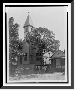 African American men and women standing outside church in Georgia, Vintage Wall Art