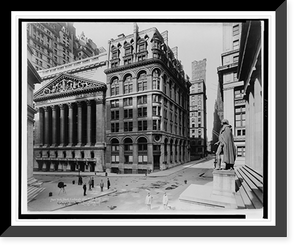 Historic Framed Print, New York Stock Exchange and Wilks Bldg.,  17-7/8" x 21-7/8"