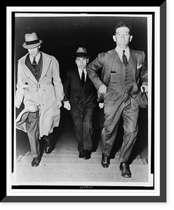 Lucky" Luciano being escorted into court by two detectives", Antique Print