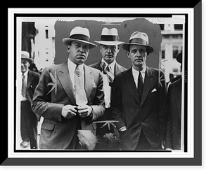 Legs Diamond (right) and two attorneys, Arthur Adler (left) and Daniel H. Prior (center), leaving federal court, Historic Reproduction