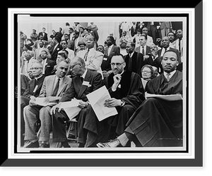 Historic Framed Print, [Seated on speakers' platform at May 17 Prayer Pilgrimage for Freedom in Washington, D.C. (left to right): Roy Wilkins, A. Philip Randolph, Rev. Thomas Kilgore, Jr., and Martin Luther King, Jr.],  17-7/8" x 21-7/8"