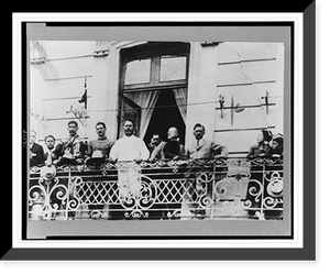 Historic Framed Print, Gen. Obreg&oacute;n (wearing beard) addresses great crowd in Mexico City,  17-7/8" x 21-7/8"
