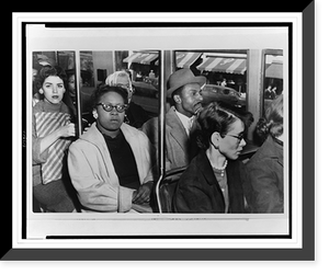 Historic Framed Print, Anti-Segregationists ride bus,  17-7/8" x 21-7/8"