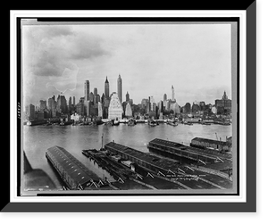 Vintage Americana Print - New York City - New York Skyline from Brooklyn