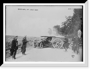 Historic Framed Print, Barricade on Liege Rd.,  17-7/8" x 21-7/8"