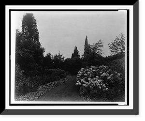 Historic Framed Print, [A.C. James home, Suprise Valley",  the Blue Garden,  Newport,  Rhode Island]",  17-7/8" x 21-7/8"