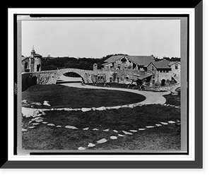 Rhode Island, Newport. A.C. James home, Suprise Valley" Courtyard with cattle being driven along pathway" Classic, Vintage Wall Art
