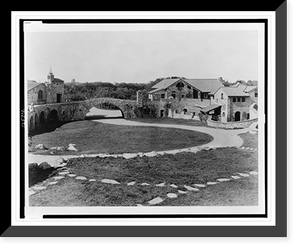 A.C. James home, Suprise Valley" view of courtyard and stone buildings, Newport, Rhode Island" - 2 Classic, Vintage Poster