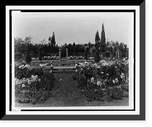 Historic Framed Print, [A.C. James home, Suprise Valley",  the Blue Garden with lily pond in the center,  Newport,  Rhode Island]",  17-7/8" x 21-7/8"