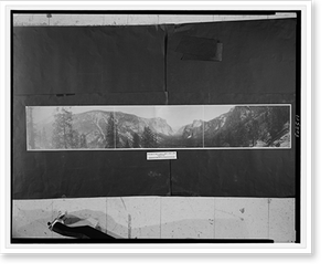 Antique Bird's Eye View - Yosemite - Panorama of Valley from Artist