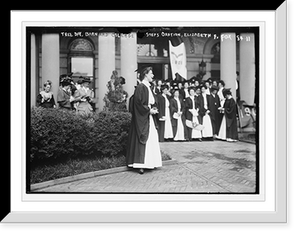 Barnard College Tree Day, oration on steps by Elizabeth F. Fox, New York, Antique Poster