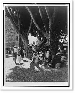 Antique Photo Print - Mexico. Taxco Plaza on market day.Gordon C
