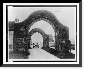 Historic Framed Print, Ancient ruins may be removed. Sawley Abbey Archway endangered by road widening in England,  17-7/8" x 21-7/8"