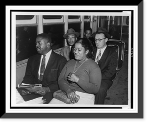 Historic Framed Print, Negro leaders ride bus,  17-7/8" x 21-7/8"