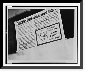Sign printed in German bearing antisemitic message with Star of David, Berlin Classic, Vintage Wall Art