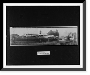 Historic Framed Print, Pass Street boat docks, passenger boats and docks, Buffalo, New York,  17-7/8" x 21-7/8"