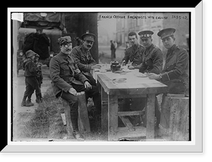Historic Framed Print, French Officer breakfasts with Engl.,  17-7/8" x 21-7/8"