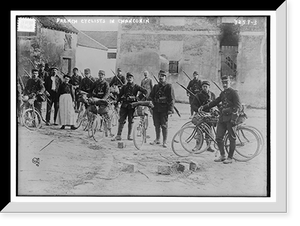French Cyclists in Chanconin, Vintage Wall Art
