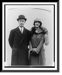 Sailing on the S.S. Paris on their honeymoon, Mr. & Mrs. Jules Glaenzer, of N.Y, Historic Print