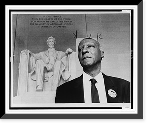 A. Philip Randolph, head-and-shoulders portrait, standing before the statue at the Lincoln Memorial, during 1963 March on Washington, Antique Poster