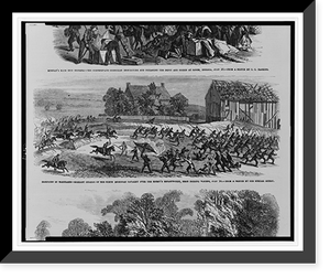 Historic Framed Print, Campaign in Maryland - Gallant charge of the Sixth Michigan Cavalry over the enemy's breastworks, near Falling Waters, July 14.from a sketch by our special artist.,  17-7/8" x 21-7/8"
