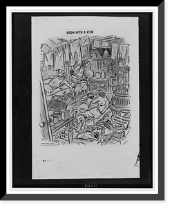 Historic Framed Print, Room with a view.Herblock.,  17-7/8" x 21-7/8"