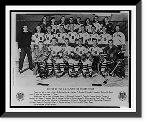 Roster of 1960 U.S. Olympic Hockey Squad.Moss Photo Service, Inc., N.Y, Vintage Print