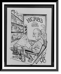 Herb's real close shaves.Danziger. Classic, Vintage Print