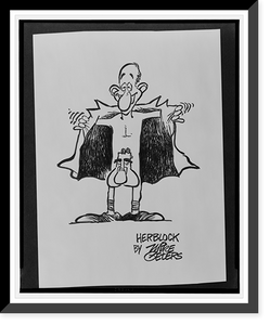 Historic Framed Print, Herblock.Mike Peters.,  17-7/8" x 21-7/8"