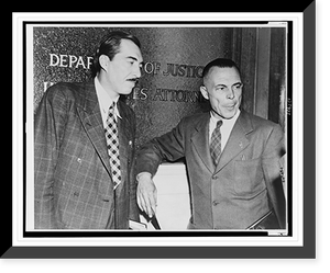 Historic Framed Print, [Chicago Tribune war correspondent Stanley Johnston and Tribune managing editor J. Loy Maloney in Chicago's Federal Building before trial concerning publication of allegedly confidential naval information],  17-7/8" x 21-7/8"