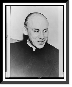 Historic Framed Print, [Thomas Merton, head-and-shoulders portrait, facing right],  17-7/8" x 21-7/8"