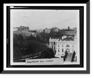 Historic Framed Print, [Bird's-eye view of the White House],  17-7/8" x 21-7/8"