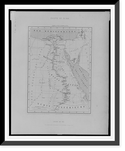 Historic Framed Print, Cours du Nil De la mer M&eacute;diterran&eacute;e a la deuxi&egrave;me cataracte.dessin&eacute; par F&eacute;lix Teynard, d'apr&egrave;s Delamarche, Lapie Arrowsmith ; grav&eacute; par F&eacute;lix Penel.,  17-7/8" x 21-7/8"