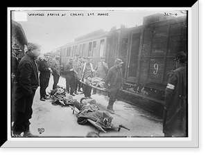 Historic Framed Print, Wounded arrive at Chalons Sur Marne,  17-7/8" x 21-7/8"