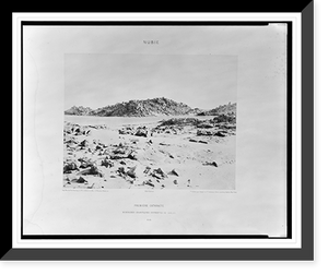 Historic Framed Print, Premi&egrave;re cataracte - montagnes granitiques courvertes de sables.F&eacute;lix Teynard.,  17-7/8" x 21-7/8"