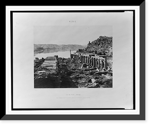 Historic Framed Print, Ile de F&icirc;leh (Philae) - vue g&eacute;n&eacute;rale prise du point I, sur la plateforme du premier pyl&ocirc;ne.F&eacute;lix Teynard.,  17-7/8" x 21-7/8"