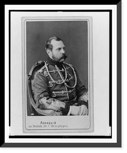 Alexander II, Emperor of Russia, half-length portrait, seated, facing right, Antique Poster