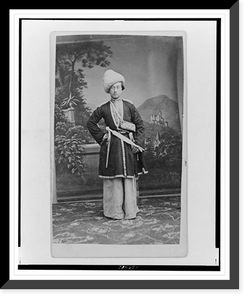 Full-length portrait of unidentified man in Georgian(?) dress, facing front, Antique Poster