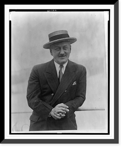 Historic Framed Print, [Charles C. Pyle, half-length portrait, standing, facing front, aboard the liner France],  17-7/8" x 21-7/8"
